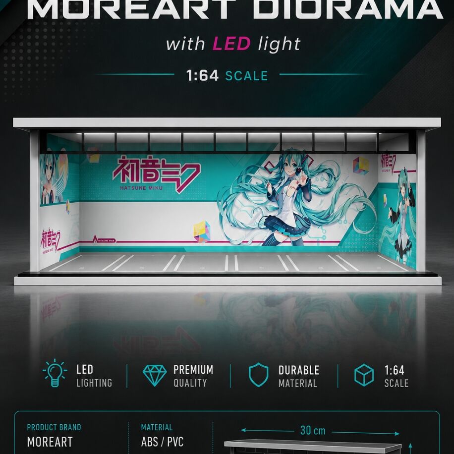 Moreart 1:64 HATSUNE MIKU Parking Lot Diorama *with LED light