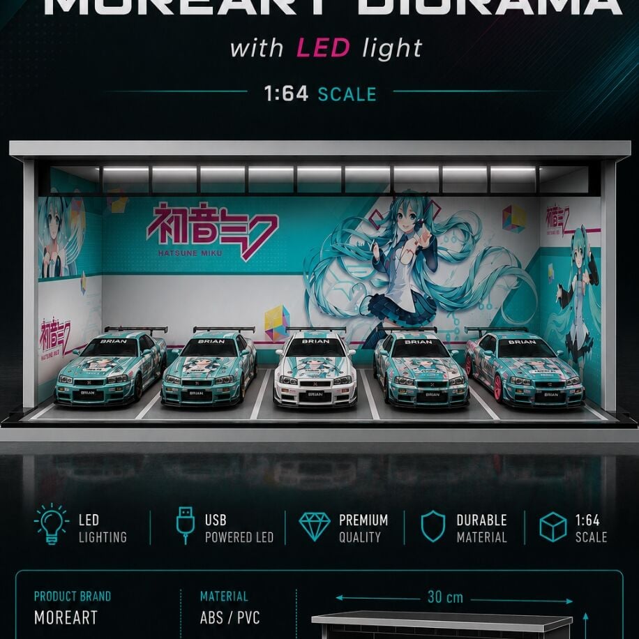 Moreart 1:64 HATSUNE MIKU Parking Lot Diorama *with LED light