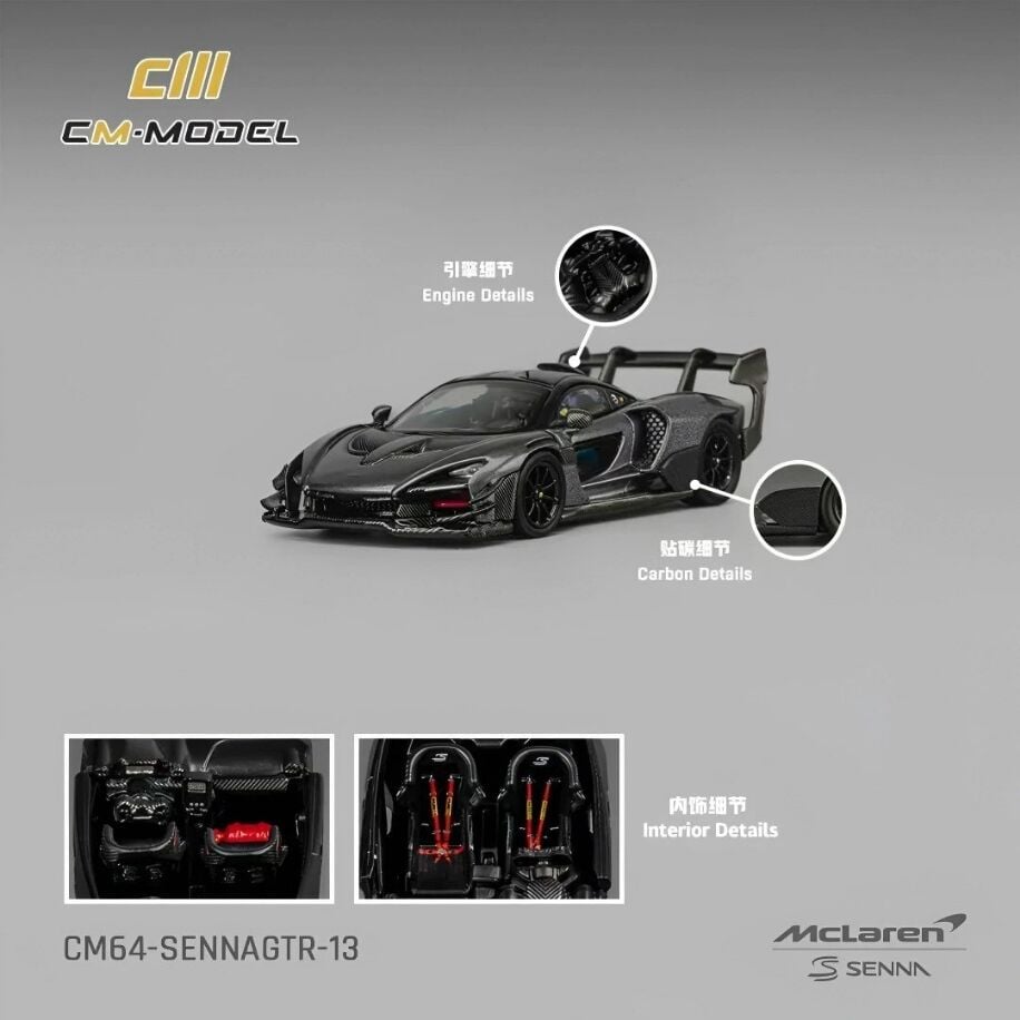CM Model Mclaren Senna GTR Metallic Grey