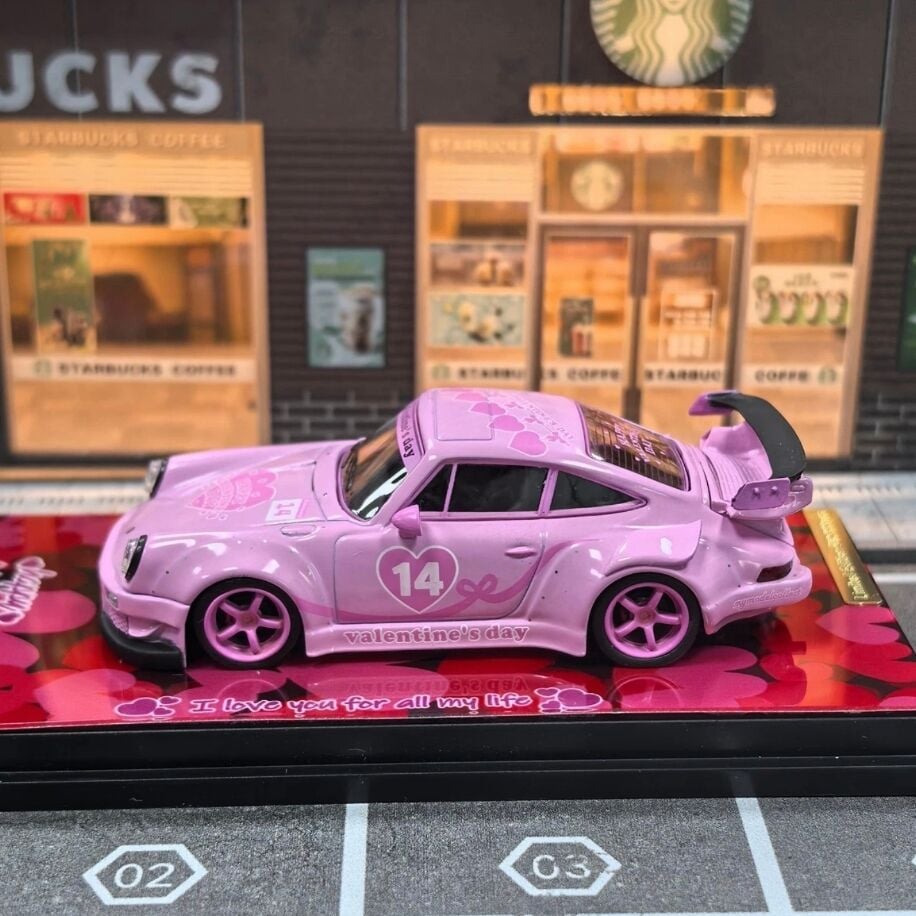 Model Collect Porsche RWB930 GT Wing Pink Valentine's Day Livery