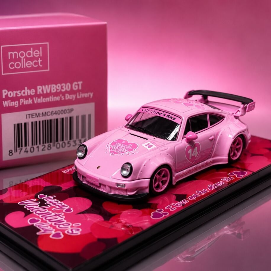 Model Collect Porsche RWB930 GT Wing Pink Valentine's Day Livery