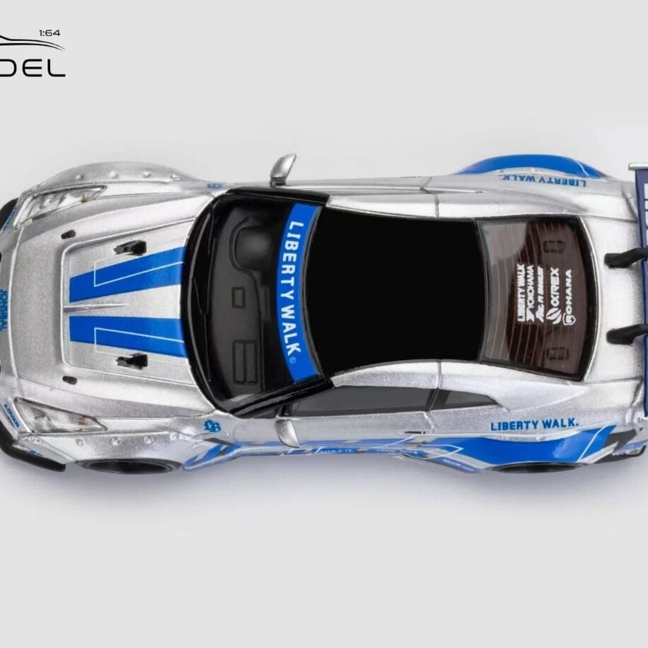ET Model x Model Collect 1:64 Nissan GT-R R35 LB Widebody Modified 1.5 Version FNF Silver Blue