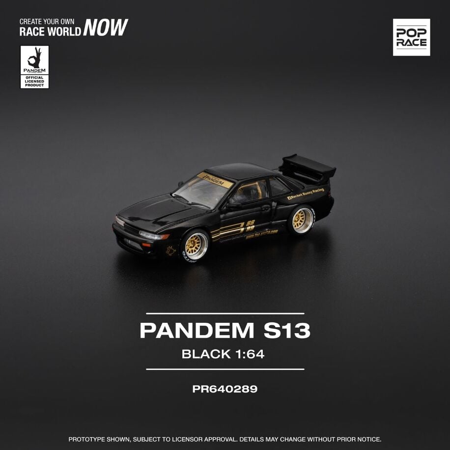 Pop Race 1/64 Pandem S13 Black PR640289