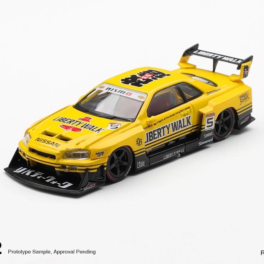 Mini GT Nissan LB-ER34 Super Silhouette SKYLINE Sport Yellow MGT01182