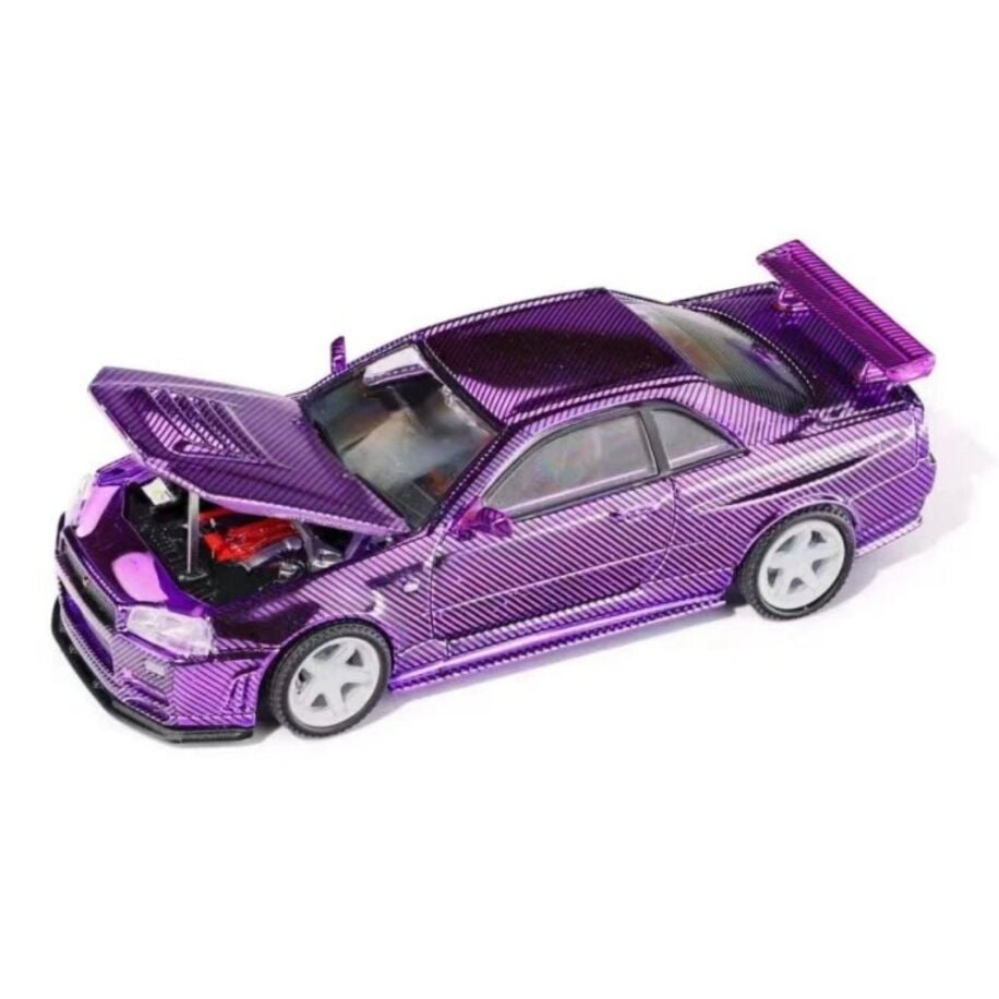 Demon King Nissan Skyline GT-R (R34) - Full Carbon - purple - DKM 1:64