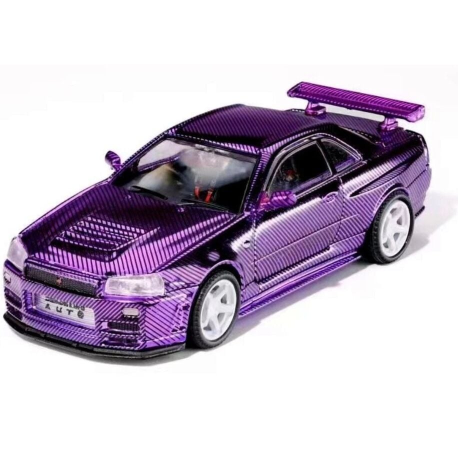 Demon King Nissan Skyline GT-R (R34) - Full Carbon - purple - DKM 1:64