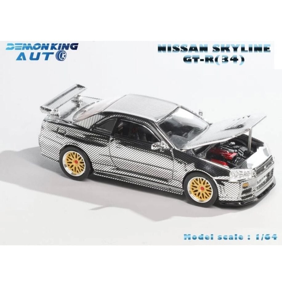 Demon King Nissan Skyline GT-R (R34) - full carbon - Silver Chrome