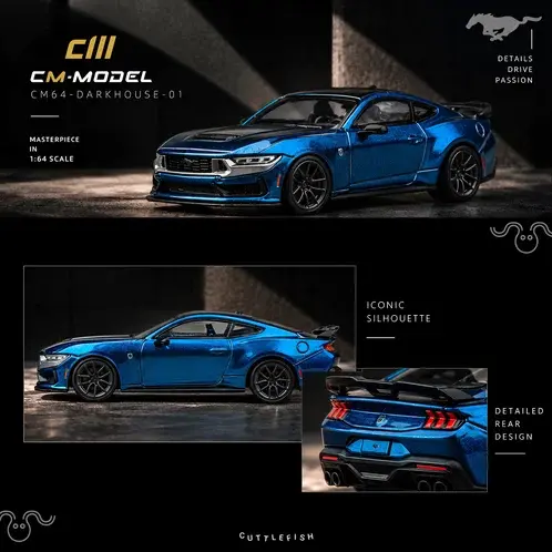 CM Model 1:64 Ford Mustang Dark Horse Blue Ember Metallic CM64-DarkHorse-01